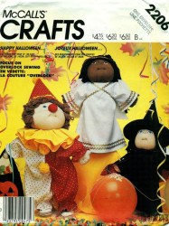 2206 MCCALLS 12", 16" 18" SOFT SCULPTURED DOLL CLOWN, ANGEL, WITCH COSTUME PATTERN